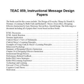TEAC 859: Instructional Message Design Papers