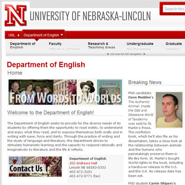 English Department at UNL