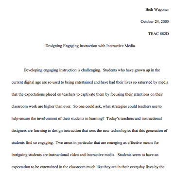 TEAC 882d: Designing Engaging Instruction with Interactive Media